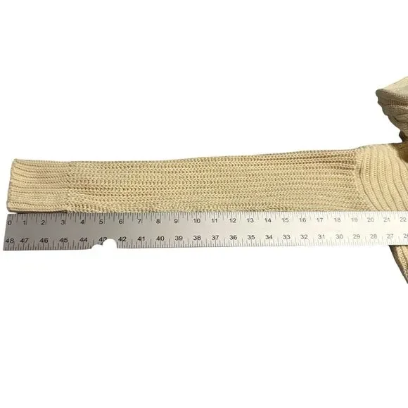Lauren Ralph Lauren LRL‎ Womens M Sweater Shawl Cable Knit Collar Beige Warm - Picture 11 of 13